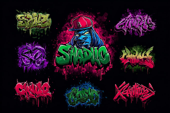 design awesome logo on graffiti