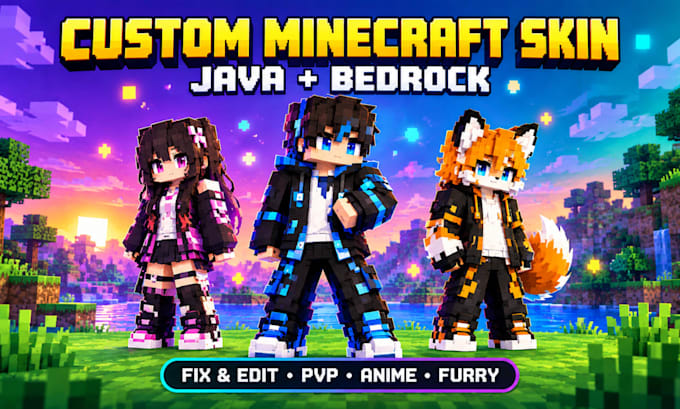 custom minecraft skin pixel art character design java bedrock pvp fix edit hd 3d