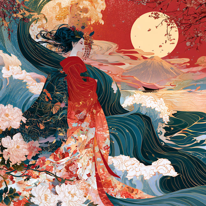 create design japanese art style