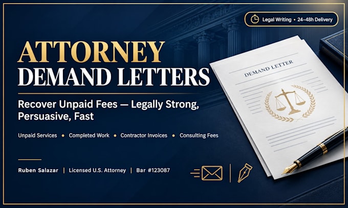 write a powerful attorney demand letter for unpaid services