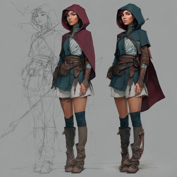 draw a realistic character concept art