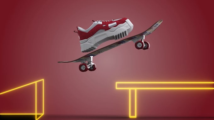 create 3d sneaker animation and cinematic shoe product ads