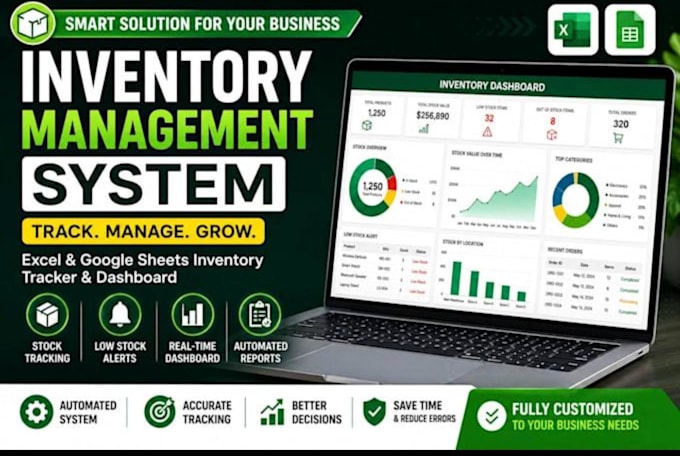 create an inventory management tracker and dashboard