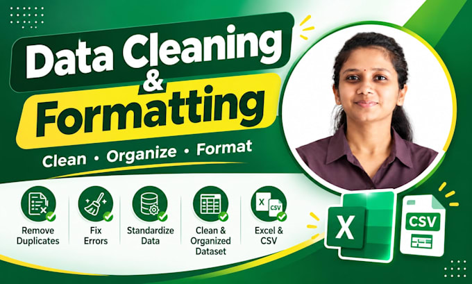 do excel or csv data cleaning and formatting