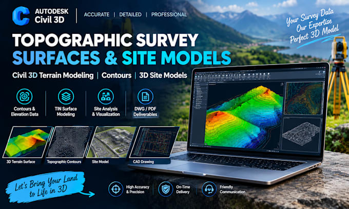 create topographic survey surfaces and site models in civil 3d