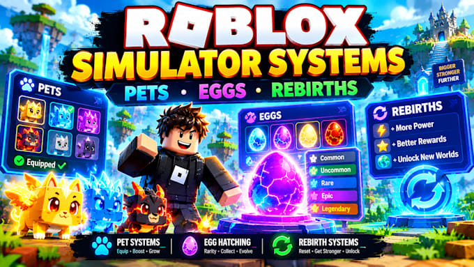 script roblox pets, egg hatching, rebirth simulator systems