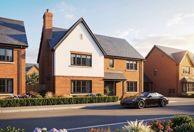 revit model residential building, exterior rendering, bim code property approval