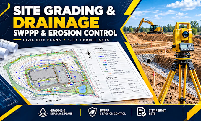 do drainage control plan site grading plan swppp erosion plan and city permit