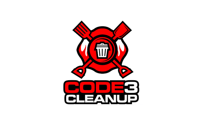 design firefighter themed cleanup business logo