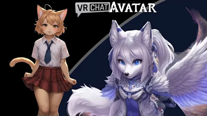 create a custom 3d anime vtuber avatar rigged for vrchat and vseeface