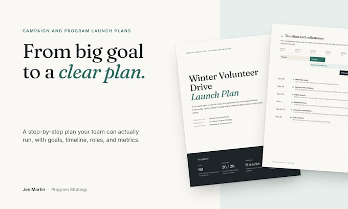 create a strategic campaign or custom program launch plan