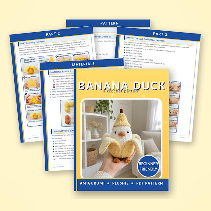 create crochet patterns, PDF instructions and mockups