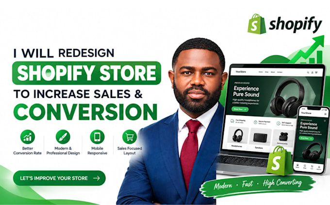 redesign shopify store to increase sales and conversion