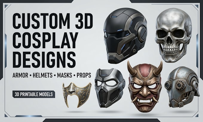create custom 3d printable cosplay armor, helmets, masks and props