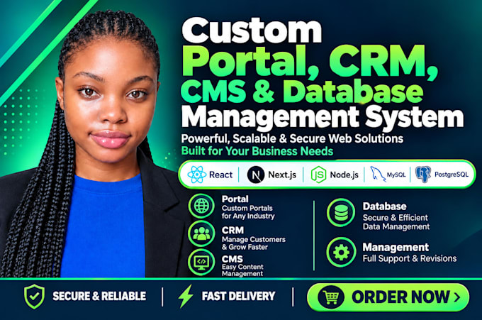 build custom CRM, erp, portal and database management systems