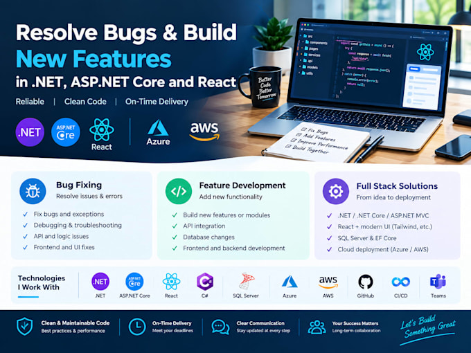 fix bugs in dotnet, dotnet core, mvc, c sharp and react