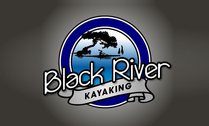 make fun attractive kayaking logo for black river kayaking