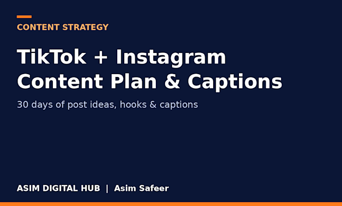 create a tiktok and instagram content plan with captions