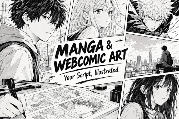 draw manga and webcomic pages for your script
