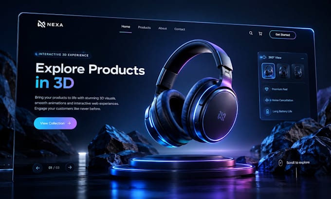 create an interactive 3d product website with animations vormac