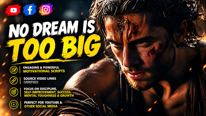 write a motivational video script and provide source videos