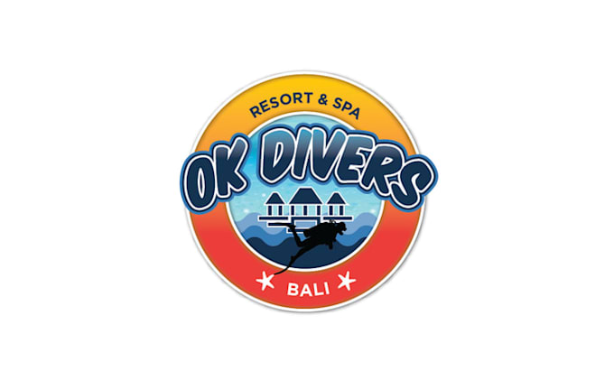 made scuba diving enthusiasts logo nearly living under water