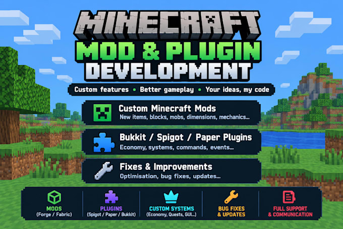 create minecraft mods and server plugins