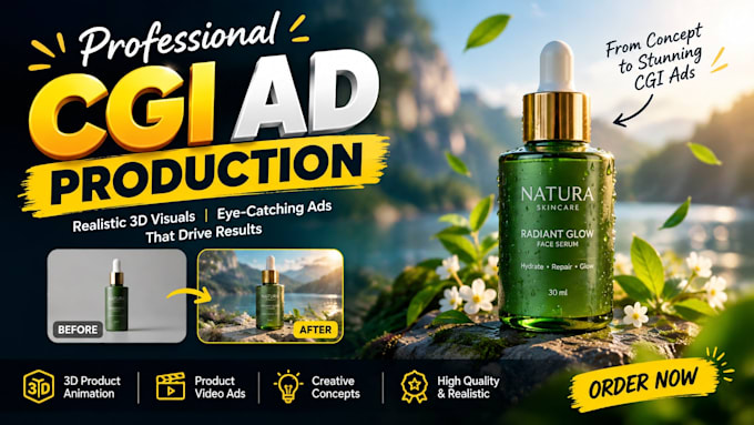 create 3d cgi product animation video ads