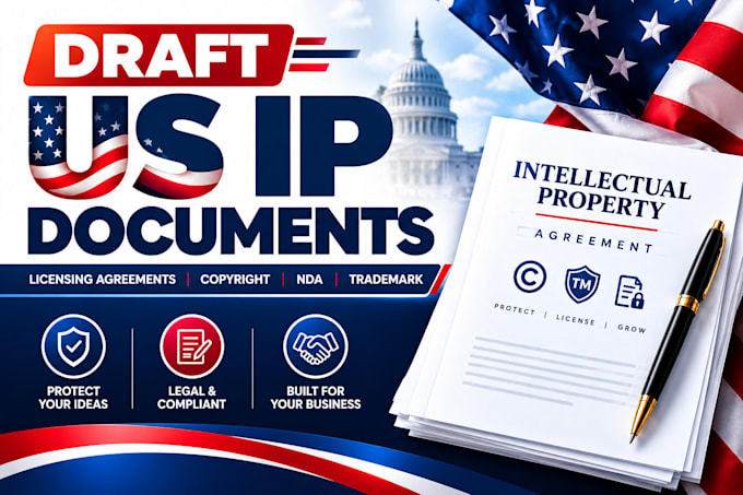 draft US IP licensing agreements, copyright, nda and trademark documents
