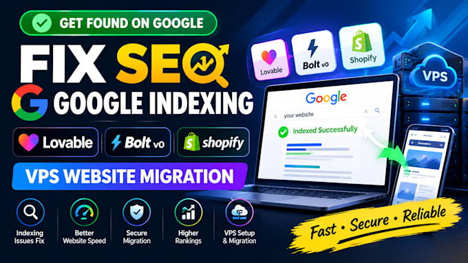 fix SEO google indexing lovable bolt v0 shopify vps website migration redirects