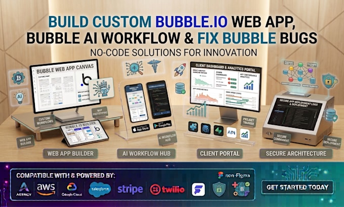 build custom bubble io web app bubble ai workflow and fix bubble bugs