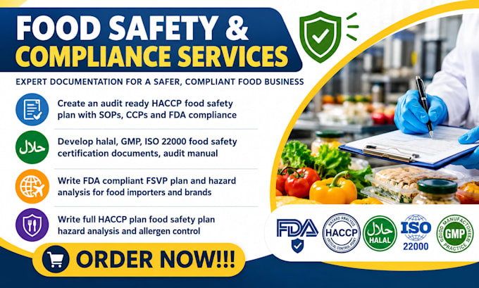 develop halal, gmp, iso 22000 food safety certification documents, audit manual