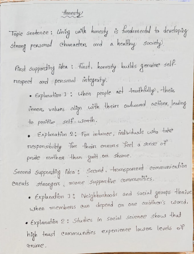 handwrite notes and letter