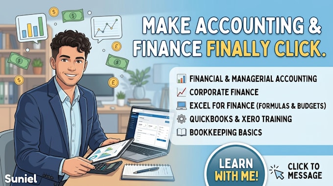be your accounting and finance tutor with excel