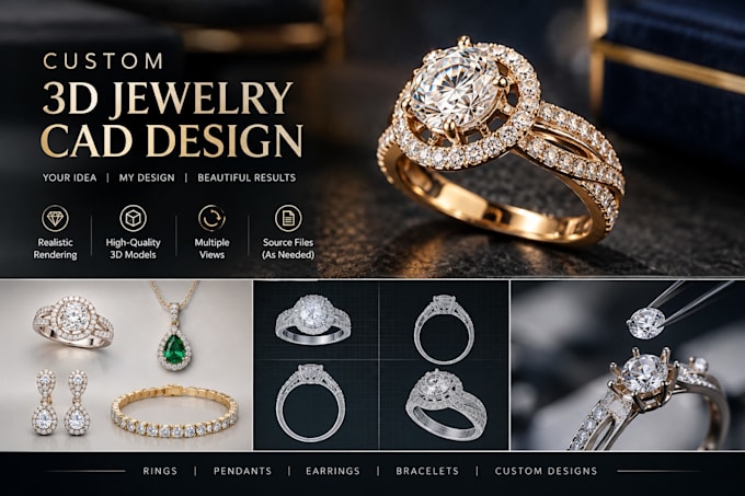create custom 3d jewelry models and realistic renders