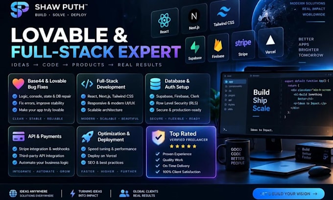 fix base44 app develop lovable web app react nextjs app bug fix lovable web app