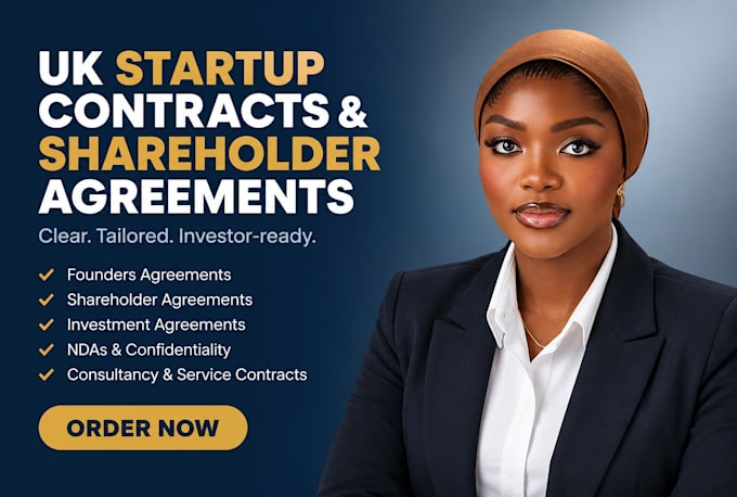 draft UK startup contracts, founders agreements and shareholder agreement