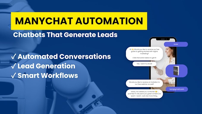 build a manychat chatbot and automation