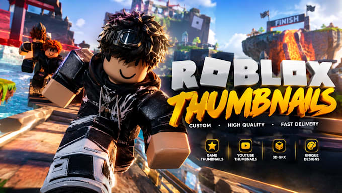 create a custom roblox game thumbnail and 3d gfx