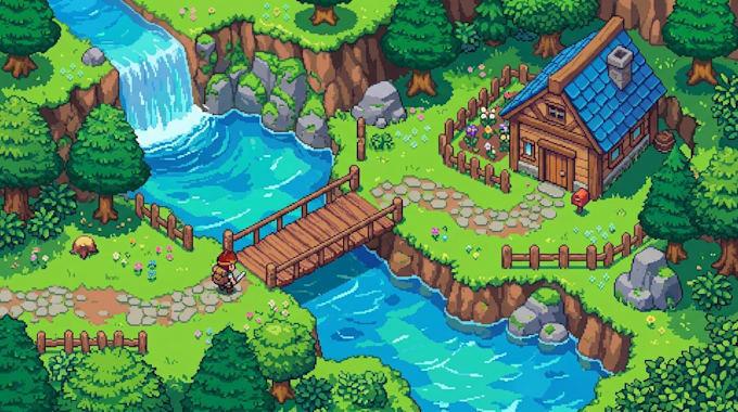 create pixel art background and environment for your game