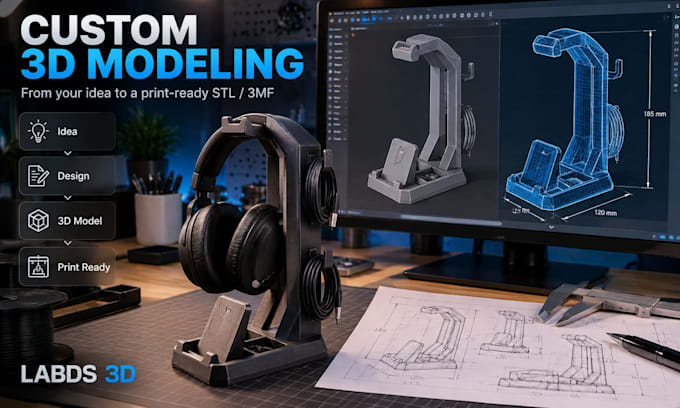 create custom 3d models for 3d printing in stl and 3mf