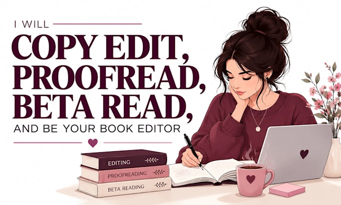 copy edit, proofread, beta read, and be your book editor