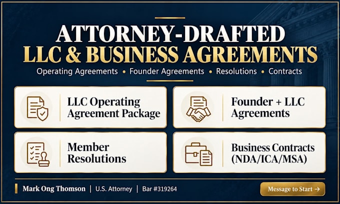 draft llc operating agreements and business contracts
