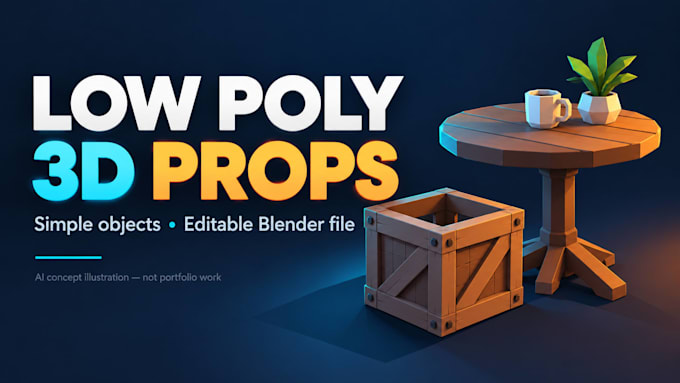 create low poly 3d props in blender