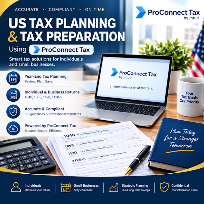 prepare US self employed tax returns form 1040 schedule c