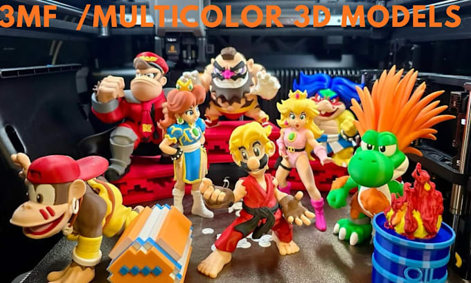 paint your 3d model ,convert stl to 3mf,split for bambu lab multicolor printing