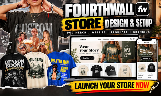 do fourth wall website design fourth wall website setup pod merch
