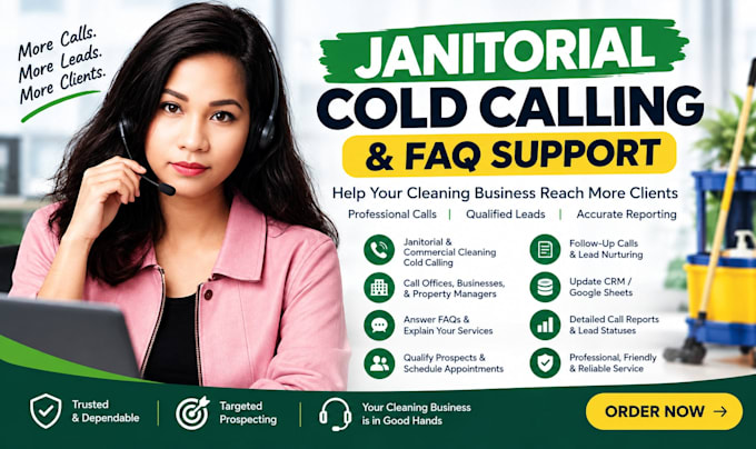 janitorial cold caller,janitorial cold calling,real estate cold calling