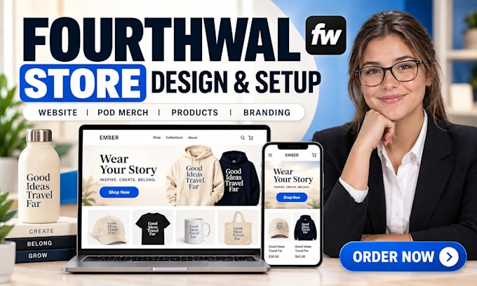fourthwall website design, fourthwall store, setup merch store, print on demand