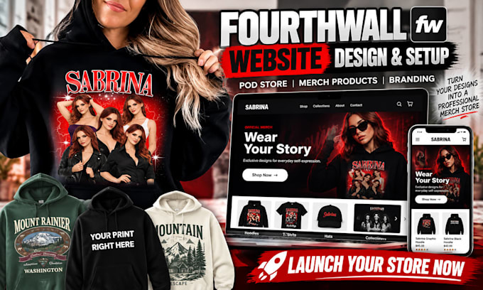 do fourth wall website design, fourthwall website setup, pod store